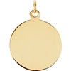 14k Yellow Gold 18.5mm Round Our Lady of Fatima Medal