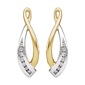 14K Two-Tone 1/5 CTW Diamond Earring Jackets