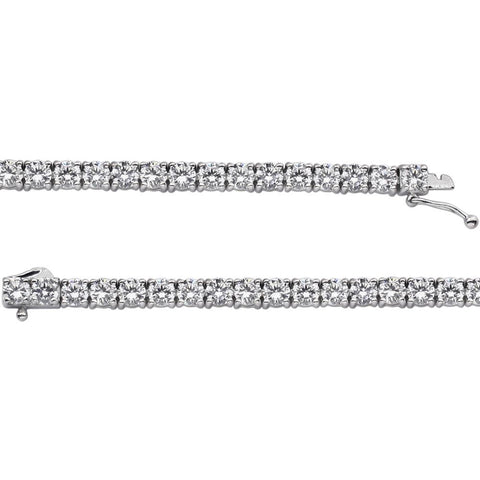 Sterling Silver 4mm Round Cubic Zirconia Bracelet