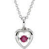 14K White Gold Ruby 18-Inch Necklace