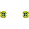 14k Yellow Gold Imitation Peridot Youth Earrings