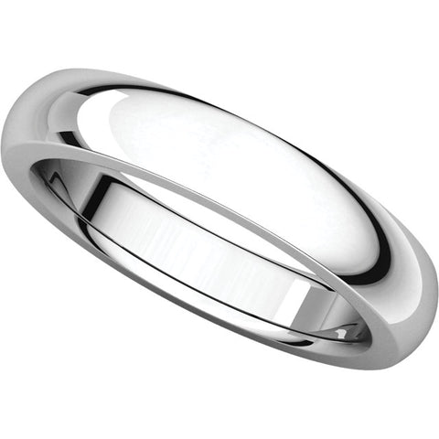 14k White Gold 4mm Heavy Comfort Fit Band, Size 4.5