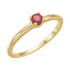 14k Yellow Gold Chatham« Created Ruby "July" Birthstone Ring for Kids, Size 3