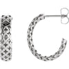 14k White Gold 19.5x4.5mm Pierced Style J-Hoop Earrings
