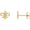 14k Yellow Gold Fleur-De-Lis Earrings