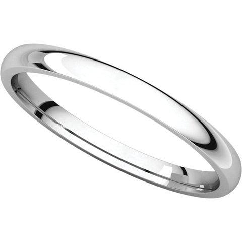 Platinum 2mm Light Comfort Fit Band, Size 6