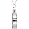Sterling Silver 30.6x25.5mm Celebration of Life Antiqued Ash Holder Necklace with 18" Chain