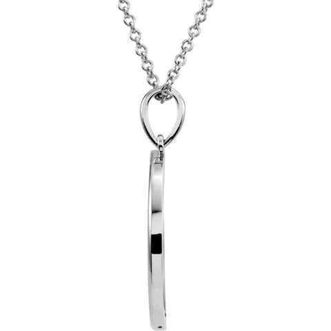 14k White Gold Crescent Moon 16" Necklace