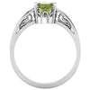 14k White Gold Peridot Ring, Size 7