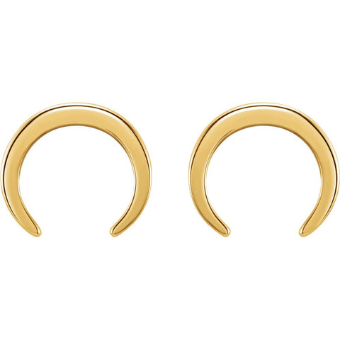 14k Yellow Gold Crescent Earrings