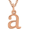 14k White Gold "a" Lowercase Initial 16" Necklace