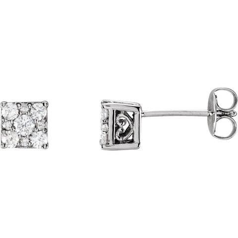 14k White Gold 1/3 CTW Diamond Stud Earrings