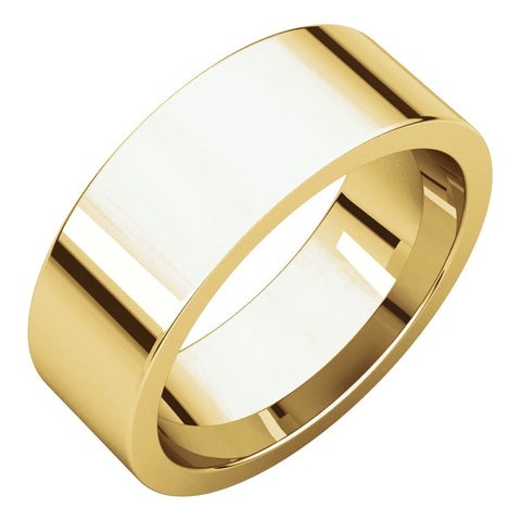 14k Yellow Gold 7mm Flat Comfort Fit Band, Size 9