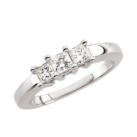 14k Yellow Gold Three-Stone Anniversary Band, Size 6