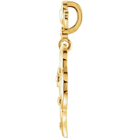 14k Yellow Gold Decorative Dangle Pendant