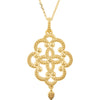 Granulated Design Fashion Dangle Necklace in 14k Yellow Gold ( 18 Inch Chain )