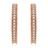 14k Rose Gold 1/5 CTW Diamond Milgrain Hoop Earrings