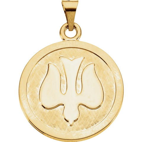 14k Yellow Gold 23mm Holy Spirit (Dove) Medal