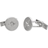 14k White Gold .03 CTW Diamond Starburst Men's Cuff Links