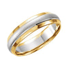 14K Two-Tone Gold 6mm Step-Edge Band Size 10