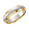 14k Yellow & White Gold 6mm Step-Edge Band, Size 8.5