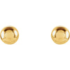 14k Yellow Gold 3mm Ball Earrings with Bright Finish