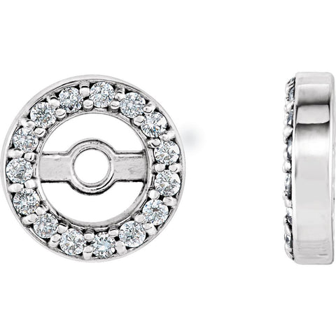 14k White Gold 5.9mm ID 1/10 CTW Diamond Earring Jackets
