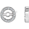 14k White Gold 0.07 ctw. Diamond Halo-Style Earring Jackets