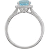 14k White Gold Sky Blue Topaz & 1/5 CTW Diamond Ring