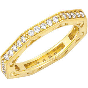 14k Yellow Gold 1/2 CTW Diamond Anniversary Band Size 6