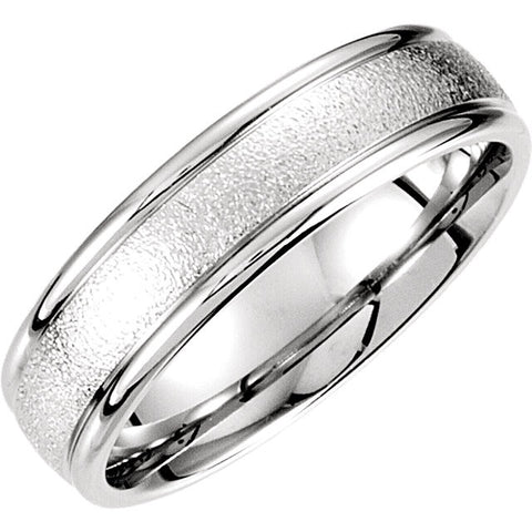 Platinum 6mm Fancy Carved Band Size 10