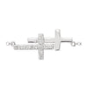 14k White Gold 1/6 CTW Diamond Double Sideways Cross 8" Bracelet