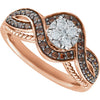14k Rose Gold 5/8 CTW Diamond Engagement Ring , Size 7