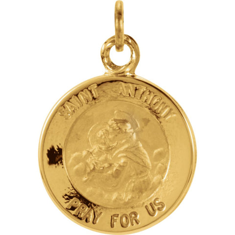14k Yellow Gold 12mm St. Anthony Medal