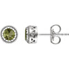 14K White Gold Peridot "August" Birthstone Earrings