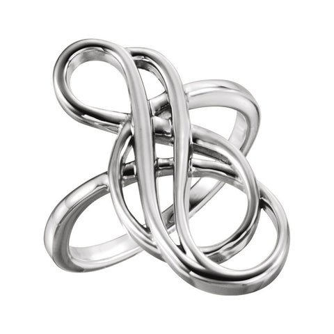 14k White Gold Freeform Ring, Size 7
