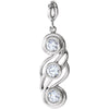 14K White Gold 1/2 CTW Diamond 3-Stone Pendant