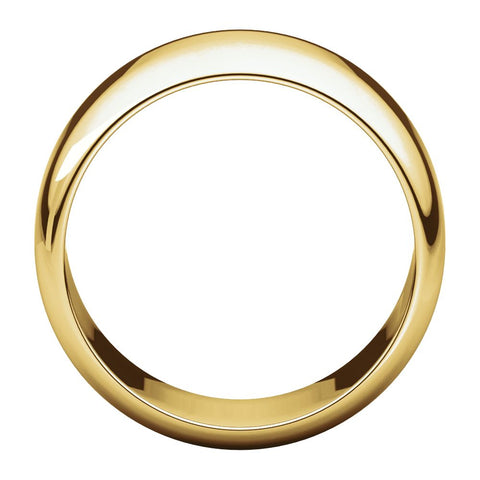 14k Yellow Gold 10mm Half Round Band, Size 8