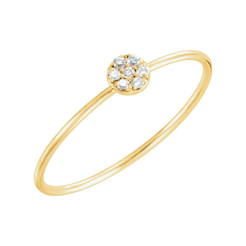 14k Yellow Gold .04 CTW Diamond Petite Circle Ring, Size 7