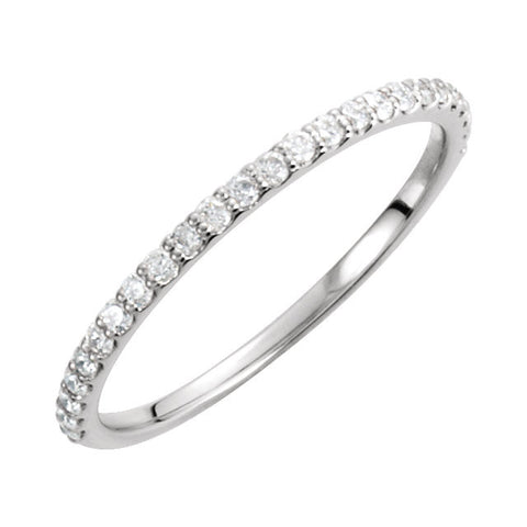 14k White Gold 1/4 CTW Diamond Band, Size 7