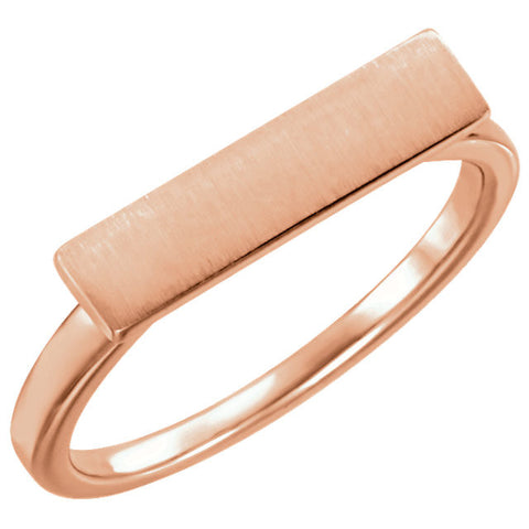 14k Rose Gold Signet Ring, Size 7