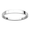 14k White Gold 2.5mm Flat Tapered Band, Size 6