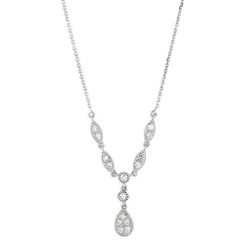 14k White Gold Diamond Necklace