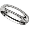 14k White Gold 5mm Double Milgrain Comfort Fit Bands, Size 9