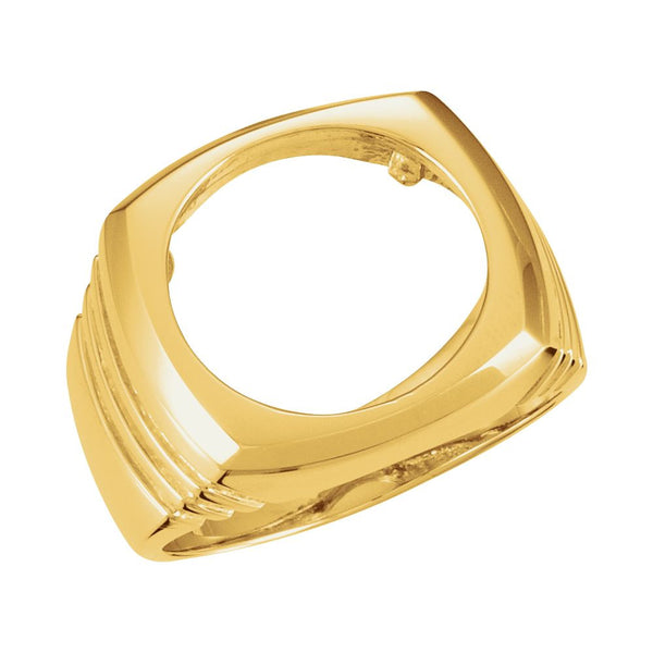 14k Yellow Gold Men's Coin Ring, Size 6