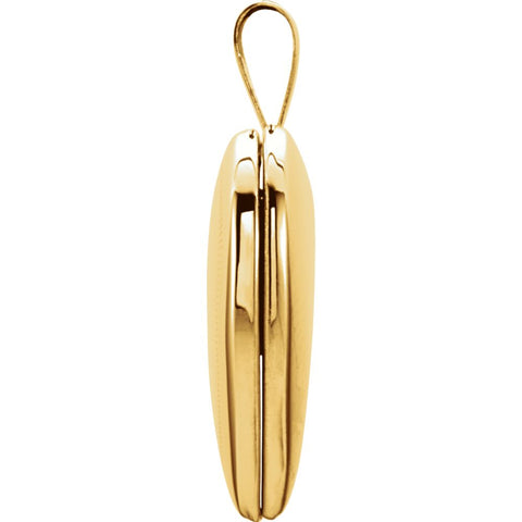 14k Yellow Gold 16x15.75mm Cross Heart Locket