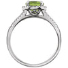 14k White Gold Peridot & 1/5 CTW Diamond Ring, Size 7