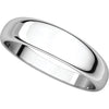 14k White Gold 5mm Half Round Tapered Band, Size 12