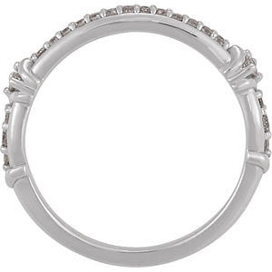 14k White Gold 1/5 CTW Diamond Band , Size 7