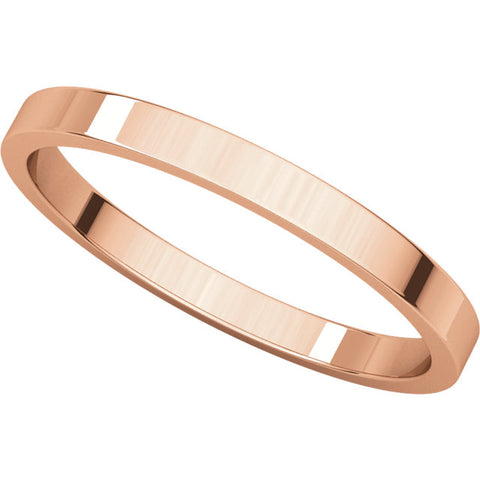 14k Rose Gold 1.2mm Flat Band, Size 4
